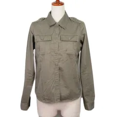 アースミュージック&エコロジー EARTH MUSIC & ECOLOGY アヴィレックス AVIREX シャツ ミリタリー ワーク 長袖 S カーキ