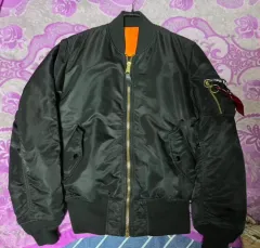 アルファ インダストリーズ ブラック MA-1 ブルゾン ジャケット S