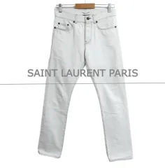 SAINT LAURENT PARIS サンローランパリ サイズW27 デニムパンツ ジーンズ ジーパン ボタンフライ テーパード コットン オフホワイト レディース