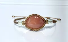 天然石　オレンジムーンストーン　ブレスレット