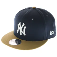NEW ERA (ニューエラ) 9FIFTY ニューヨーク ヤンキース スナップバック ベースボールキャップ 帽子 ネイビー/ブラウン