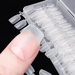 COLORBIRD ネイルチップ 超薄 ショート クリア サンディング 自然なフィット感 つけ爪 (スクエアS 300pcs)