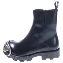 DIESEL (ディーゼル) 24SS D-HAMMER BT ZIP D ジッパー レザー アンクルブーツ ブラック Y03254
