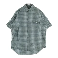 GAP (ギャップ) 80s VINTAGE 紺タグ 半袖チェックシャツ ブルー/グリーン