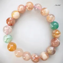 No.846✨天然石✨桜瑪瑙のブレスレット　内径約16cm