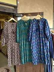 チャイハネ アロラワンピース 花柄 フラワー ボリュームスリーブ バルーンスリーブ