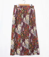 イズスカラー　553263：豊穣と繁栄柄スウェードポンチプリーツスカート