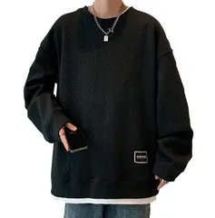 ジャガード 未使用 トレーナー メンズ プルオーバー 春 秋 トップス 長袖 クルーネック 重ね着風 Tシャツ 切り替え スウェット 運動着 普段着 ルームウェア 春服 秋服 オシャレ 新作 ファッション