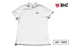 希少 WAAC ワック　半袖　モックネック　総柄　メンズ　サイズ2 ロゴ　ゴルフ 希少 WAAC ワック 半袖 モックネック 総柄 メンズ サイズ2 ロゴ ゴルフ