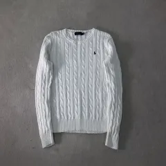W 95 ポロラルフローレン ケーブル編み 白 ニット