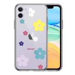 iPhone11 ケース クリア 花柄 フローラル スマホケース 側面ソフト 背面ハード ハイブリッド