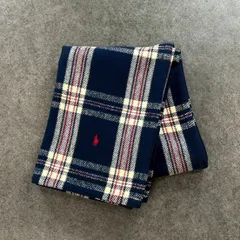 Ralph Lauren Blanket ラルフローレン ハーフコットンブランケット 毛布 膝掛け チェック柄 ワンポイン刺繍 マルチカラー