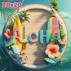 ウェルカムボード　ハワイ　木製ボード ドアプレート 飾り付け パーティー 壁掛け