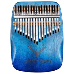 Hostaro カリンバ 親指ピアノ kalimba 17キー ソリッド 楽器 人気 保護ケース付き 初心者向 日本語マニュアル（グラデーションブルー）