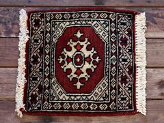 ヴィンテージ トライバルラグミニラグ手織り絨毯31cmx33cm - メルカリ