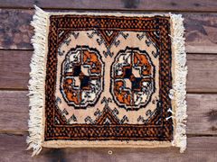 RAGB132 ヴィンテージ ミニラグ トライバルラグ 絨毯 28cm×26cm