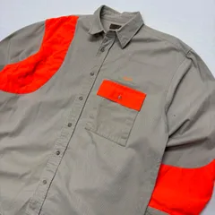Team REALTREE ハンティングシャツ シューティングシャツ 右肩パッチ ガンパッチ 射撃用 オレンジ ベージュ キルティング 古着【6050ST】