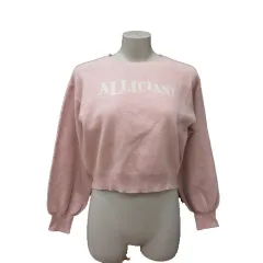 ヘザー Heather ニット セーター ショート丈 長袖 F ピンク 白 ホワイト /MS