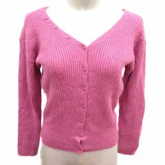 スナイデル SNIDEL カーディガン ニット Vネック 長袖 アンゴラ混 F ピンク /YK