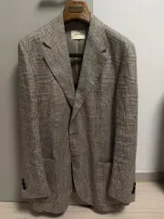 サルトリア ジュン コメント グレンチェック リネン ジャケット 48