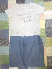 ヴィンテージ半袖 + デニム ロング ONE PIECE