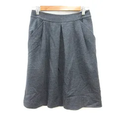 エムケー ミッシェルクラン MK MICHEL KLEIN フレアスカート ひざ丈 ウール 38 M グレー /MN