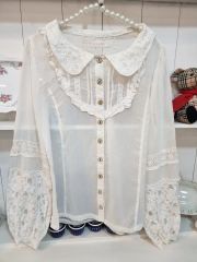 リズリサ(Liz Lisa) シースルー レース ビック襟 ブラウス