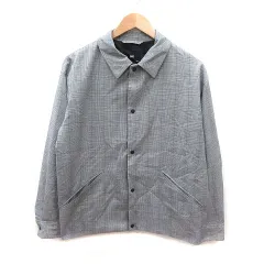 ハレ HARE ジャケット グレンチェック 総裏地 S 黒 ブラック 青 ブルー 白 ホワイト /MS