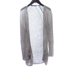 セオリーリュクス theory luxe ニット カーディガン トッパー 麻 リネン 長袖 38 M ベージュ /AU