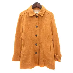 クロコダイル CROCODILE ステンカラーコート シングル 総裏地 ウール アンゴラ混 M オレンジ /MN