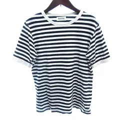 ビームスボーイ BEAMS BOY カットソー Tシャツ ラウンドネック ボーダー 半袖 黒 ブラック /AU
