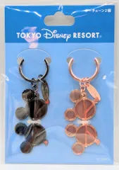 東京ディズニーリゾート キーチェーン2個セット ミッキーサングラス/ブラック・ピンクゴールド