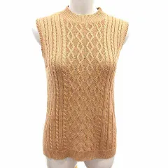 B&Y ユナイテッドアローズ BEAUTY&YOUTH ビューティー&ユース ニットベスト プルオーバー ケーブル ベージュ /YK