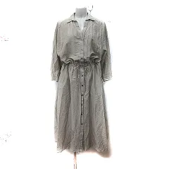 アーバンリサーチ URBAN RESEARCH シャツワンピース ロング 長袖 F 緑 カーキ /YI