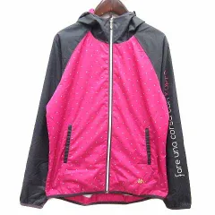 カッパ kappa ジャケット パーカー ジップアップ ドット 長袖 L ピンク グレー /YK