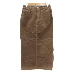 コーエン coen タイトスカート マキシ ロング コーデュロイ L 茶 ブラウン /MN