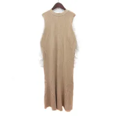 ナノユニバース nano universe ワンピース ニット ロング 長袖 切替 リブ 1 S ベージュ /MN