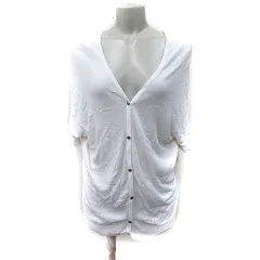 B&Y ユナイテッドアローズ BEAUTY&YOUTH ビューティー&ユース カーディガン カットソー リブ 半袖 切替 シフォン 白 ホワイト ベージュ /YI