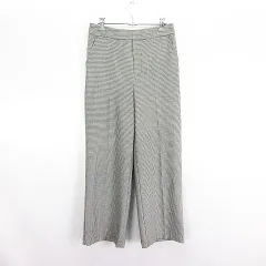 ザショップティーケー THE SHOP TK DELEGANT ワイドパンツ ボトムス ロング丈 千鳥格子 イージー ストレッチ S グレー ※EKM