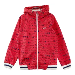 サイズ：M CALLAWAY キャロウェイ  裏起毛 ジップパーカー 総柄 レッド系 [240101615363] ゴルフウェア レディース ストスト