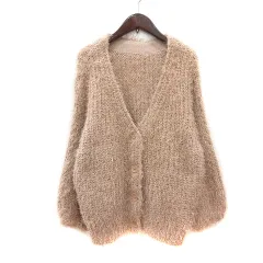 ミスティック mystic カーディガン ニット シャギー F ベージュ /MN