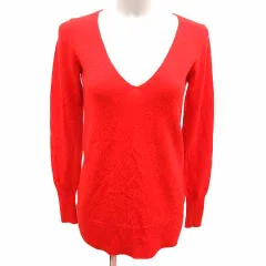 ロートレアモン LAUTREAMONT ニット セーター Vネック 長袖 カシミヤ 38 M 赤 レッド /YK