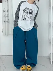 起毛 クロス タック シャーリング パンツ 新作 ワイド カーブ 無地 基本