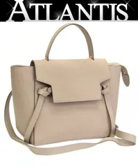 美品 セリーヌ CELINE べルトバッグ マイクロ 2WAYバッグ レザー ベージュ 【73415】