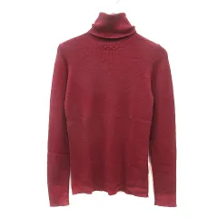 ケティ KETTY ニット カットソー タートルネック 長袖 リブ ウール 2 M 赤 レッド /MN