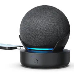 PlusAcc Dot 第5世代用バッテリーベース - 5000mAh容量バッテリー USB-C充電ポート搭載 iphone・イヤホン・Dot 第4世代に対応ポータブル充電台 ポータブル充電ステーション 安定が強い 対応バッテリー (ブラック 31e29d01