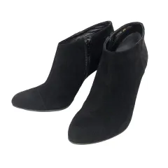 セブントゥエルブサーティ VII XII XXX ブーツ ブーティー ショート 靴 シューズ スエード ヒール 無地 36 黒 ブラック