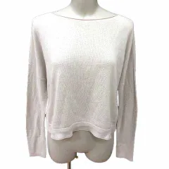 ヒューマンウーマン HUMAN WOMAN ニット カットソー ボートネック 長袖 M アイボリー 白 ホワイト /YK