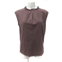 ロペピクニック ROPE Picnic カットソー ノースリーブ フリル 38 M 茶 ブラウン /YI