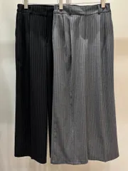 春新商品 ストレッチ スラックス パンツ ストライプ セミ ワイド ツータック